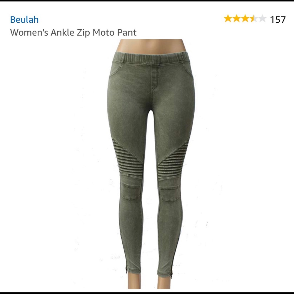 Beulah Fitted Olive Pants